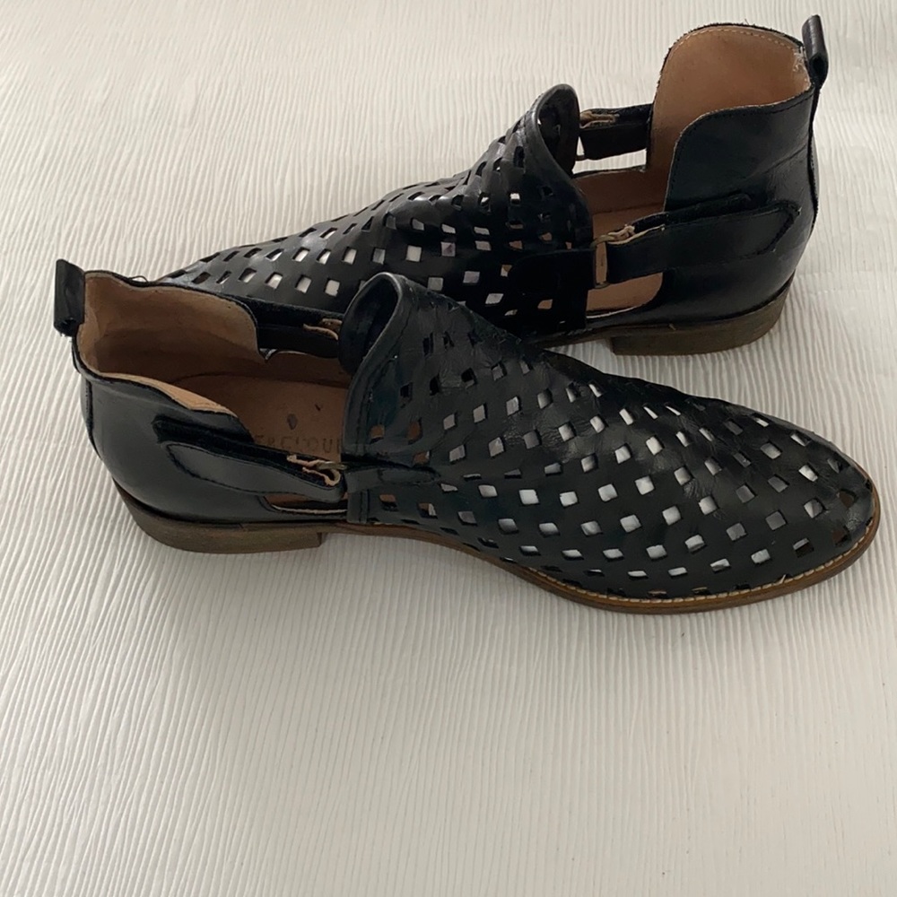 Black booties with cut outs size 11